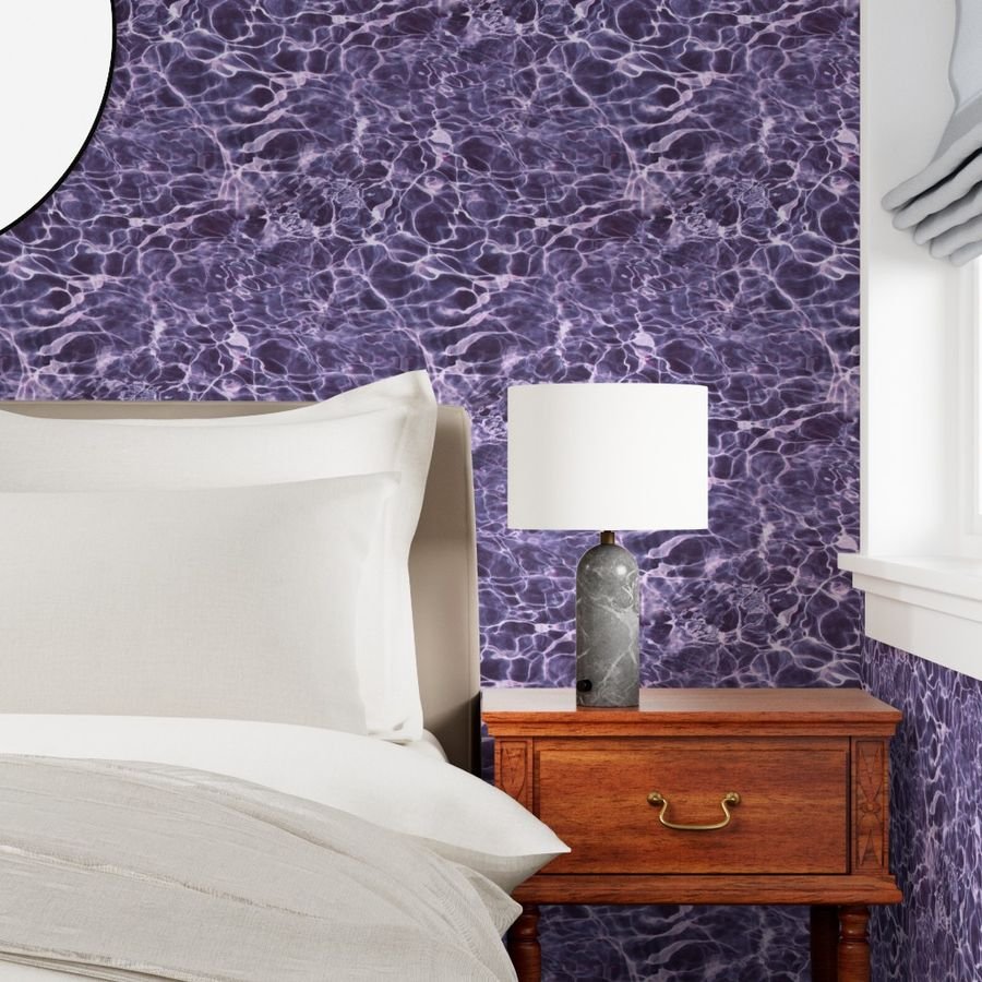 Bermuda Horseshoe Bay Pink Violet Water Ripples Home Decor Collection Interior Collection pink violet wallpaper