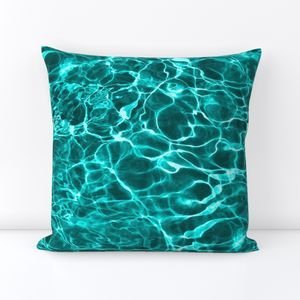 Curacao Playa Kenepa Electric Aqua Water Ripples Decor Collection Interior Collection electric aqua throw pillow design