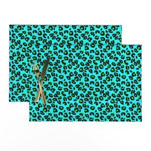 Leopard Spots Aqua Decor Collection Design Collection lime and aqua placemat design