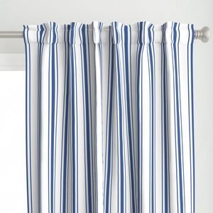 Mattress Ticking Wide Striped Pattern in Dark Blue and White Home Decor Collection Home Decor Collection blue and white curtain design