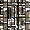 Olive Brown Modernist City Blocks Geometric Pattern