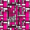 Neon Magenta Modernist City Blocks Geometric Pattern