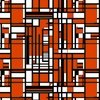 Burnt Orange Modernist City Blocks Geometric Pattern