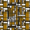 Mustard Gold Modernist City Blocks Geometric Pattern