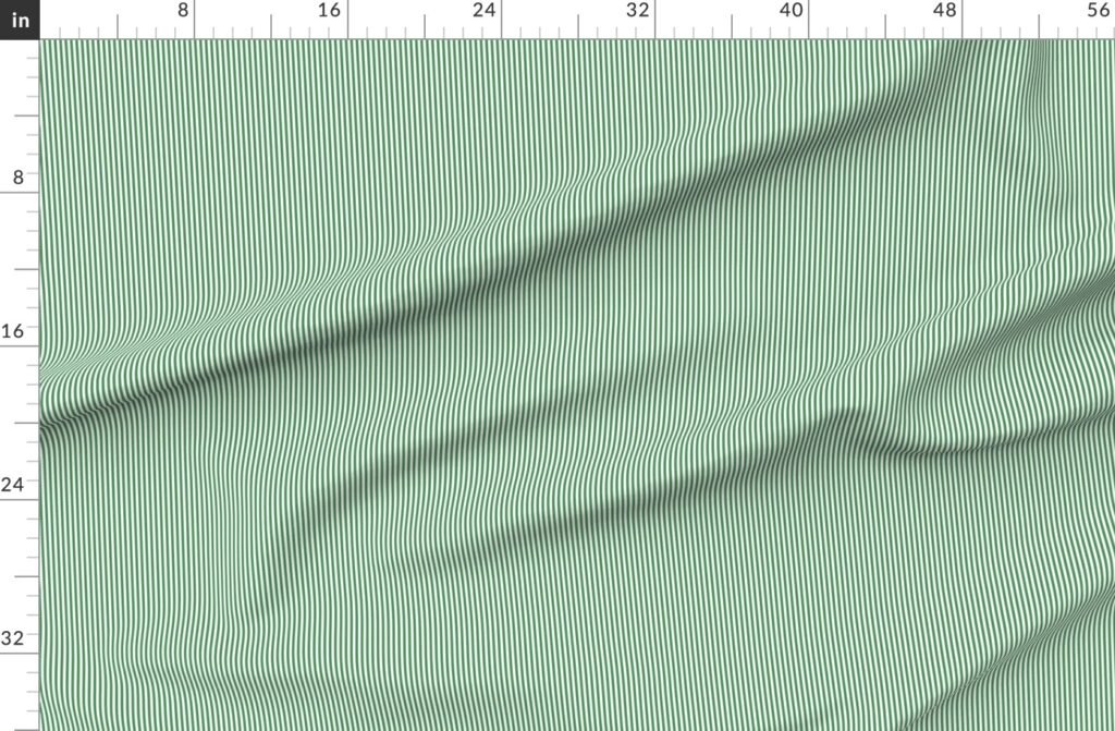 Thermos Cup Green and White Pinstripes Dad Edit Fabric design