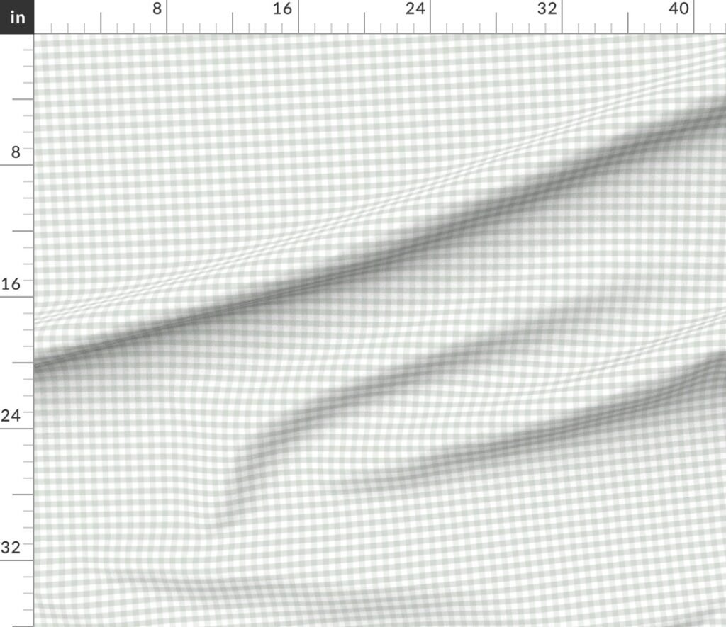 Pale Sage Gingham Check Plaid Pattern Fabric design