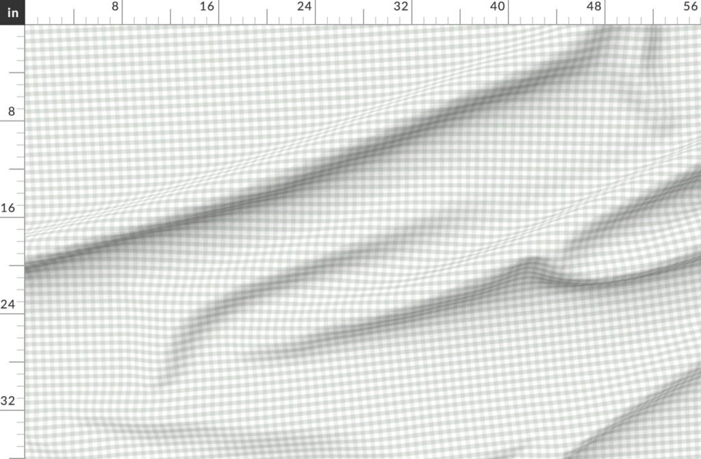 Pale Sage Gingham Check Plaid Pattern Fabric design