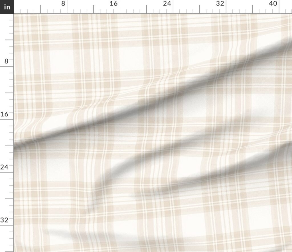 Sandstone Cream Large Traditional Tartan Plaid Pattern Fabric design