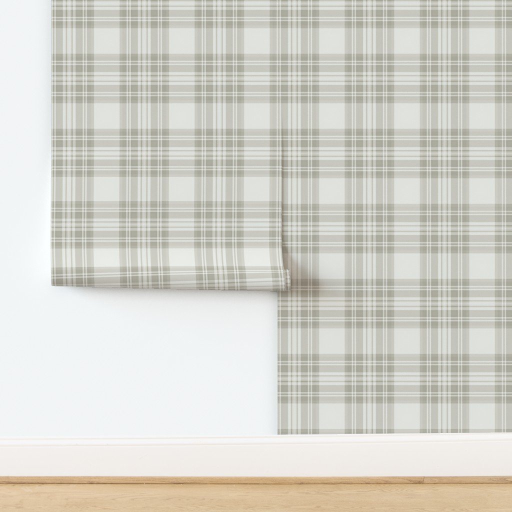 Light Putty Taupe Large Traditional Tartan Plaid Pattern Home Decor Collection design