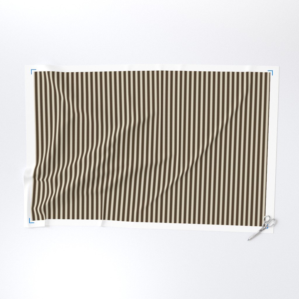 Serrated Rockpool Brown Small Stripe on Cream Fabric brown stripe fabric