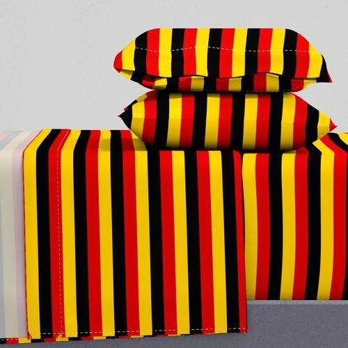 German Flag Colors Red Gold and Black 1 Inch Horizontal Stripes Home Styling Collection Design Collection german flag sheet set design