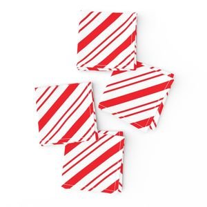 Red Diagonal Christmas Candy Stripes Decor Collection Interior Collection christmas white napkins design