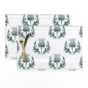 Large Watercolor Scottish Thistle Flower of Scotland Design Collection Decor Collection scottish thistle placemat design