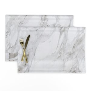 White Natural Marble - Natural Grey Veined Stone Home Decor Collection Design Collection white and grey marble placemat design