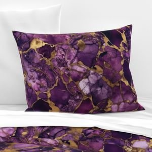 Amethyst and Gold Alcohol Ink 4 Decor Collection Interior Collection marbled ink pillow sham design