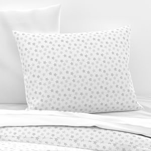 Small Faded Silver Christmas Stars on White Design Collection Design Collection silver stars pillow sham design