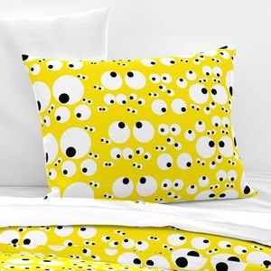 Googly Goo Goo Eyes on Neon Yellow Interior Collection Design Collection googly eyes pillow sham design