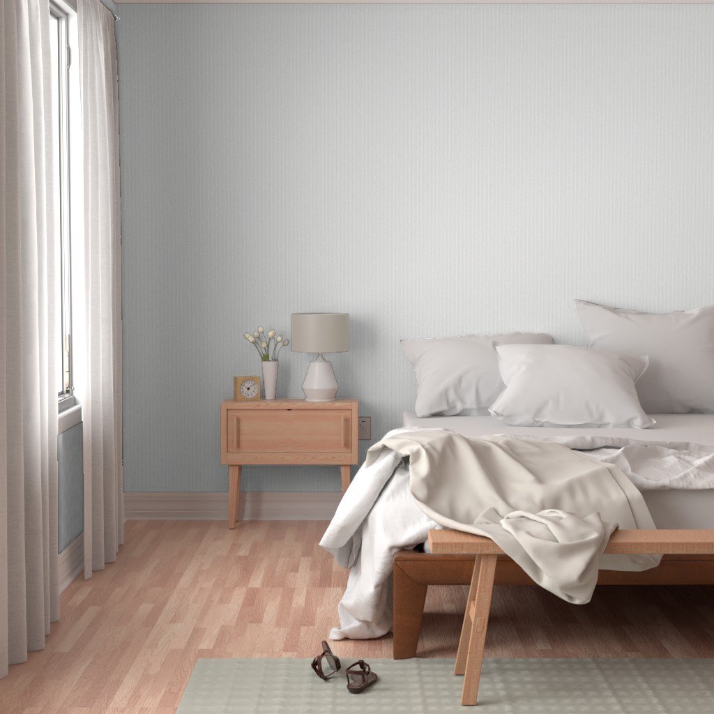 Light Dove Grey Thin Ticking Stripes on White Wallpaper grey wallpaper