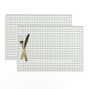 Pale Sage Gingham Check Plaid Pattern Design Collection Home Styling Collection fabric placemat design