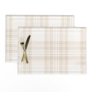 Sandstone Cream Large Traditional Tartan Plaid Pattern Design Collection Design Collection cozy placemat design