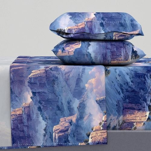 Winter Silence Over the Grand Canyon Watercolor Landscape Home Styling Collection Decor Collection grand canyon sheet set design