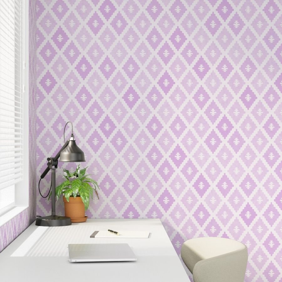 Large Sun Faded Mediterranean Diamond Pattern in Petal Orchid Pink Design Collection Design Collection orchid pink wallpaper