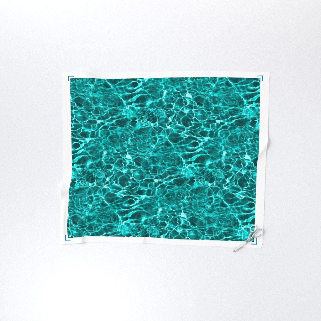 Curacao Playa Kenepa Electric Aqua Water Ripples Decor Collection Interior Collection cura ao fabric