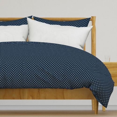 Mini White Polkadots on Navy Blue Interior Collection Design Collection navy and white duvet cover design