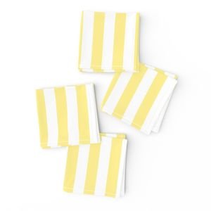 Buttermilk Yellow and White Wide Stripes Decor Collection Home Styling Collection creamy yellow stripe napkins design