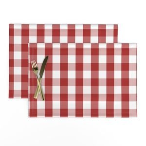 Aurora Red Gingham Check Pattern Design Collection Design Collection red checkered placemat design