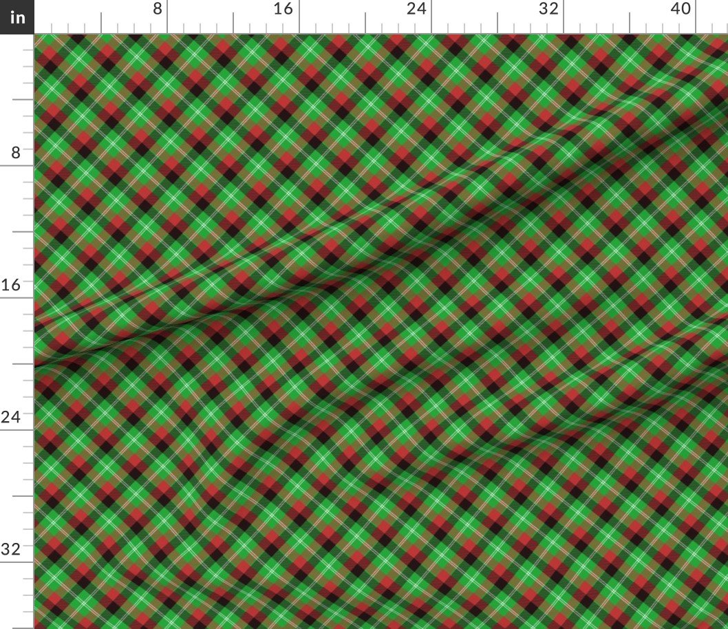 Christmas Holly Green Red and Black and Argyle Tartan Plaid with Crossed Decor Collection Home Decor Collection christmas red fabric