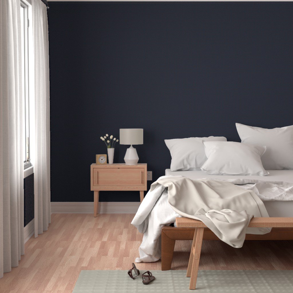 Micro Navy and Orange Polka Dots Design Collection Decor Collection navy bleu wallpaper
