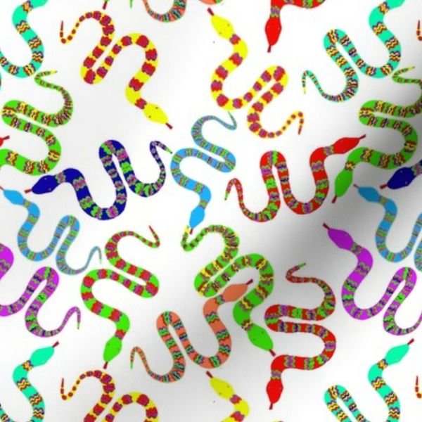 Neon Snakeys Bright Colored Snakes Design Collection Home Decor Collection bright colors fabric design