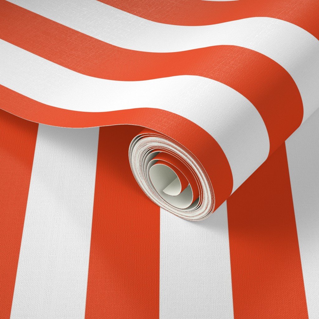 Citrus Orange Vertical Tent Stripes Florida Colors of the Sunshine Wallpaper citrus orange wallpaper