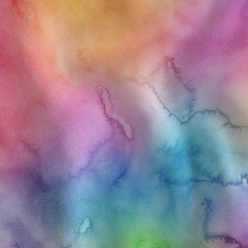 Bright Yellow Green Blue Pink Pastel Rainbow Watercolor Ombre Shades Fabric rainbow ombre fabric