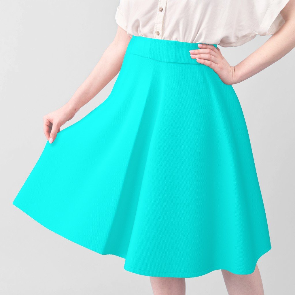 Neon Aqua Blue Coordinate Solid for Neo Deco Prints Fabric coordinating solid fabric