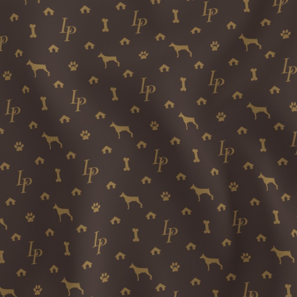 Louis Mini Pinscher Luxury Dog Attire Fabric brown and tan fabric