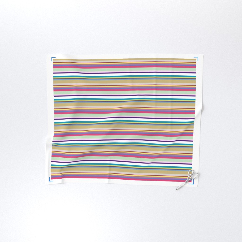 Multicolore Louis Frenchie Coordinate Candy Stripes Horizontal Fabric iconic dog print fabric