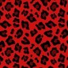Jumbo Leopard Spots Animal Repeat Pattern Print in Red and Black