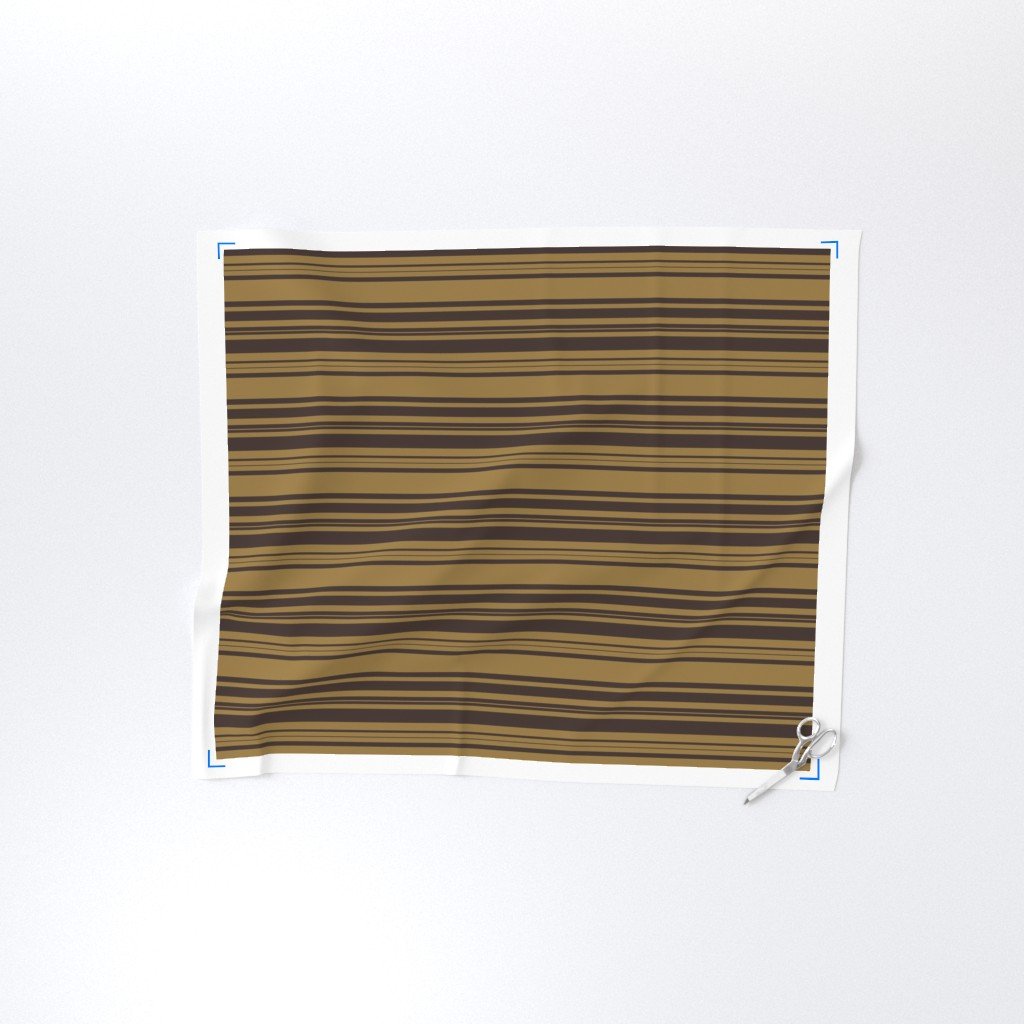 Louis Brown and Tan Dog Coordinate Horizontal Stripes Print Fabric brown tan stripe fabric