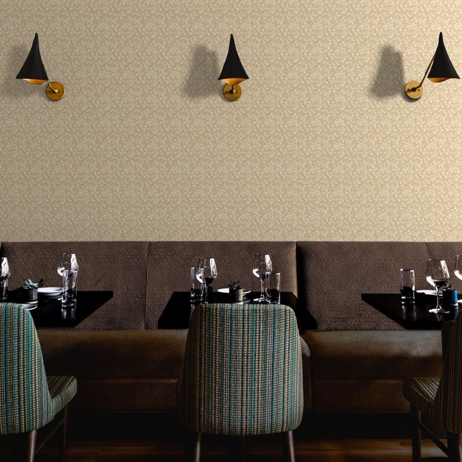 Christmas Beige and White Small Holly and Mistletoe Repeat on Pale Wallpaper beige and white wallpaper