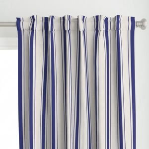 Medium Cornflower Blue Antique Vintage Mattress Ticking Stripe on Cream Home Decor Collection Home Styling Collection bed linen curtain design