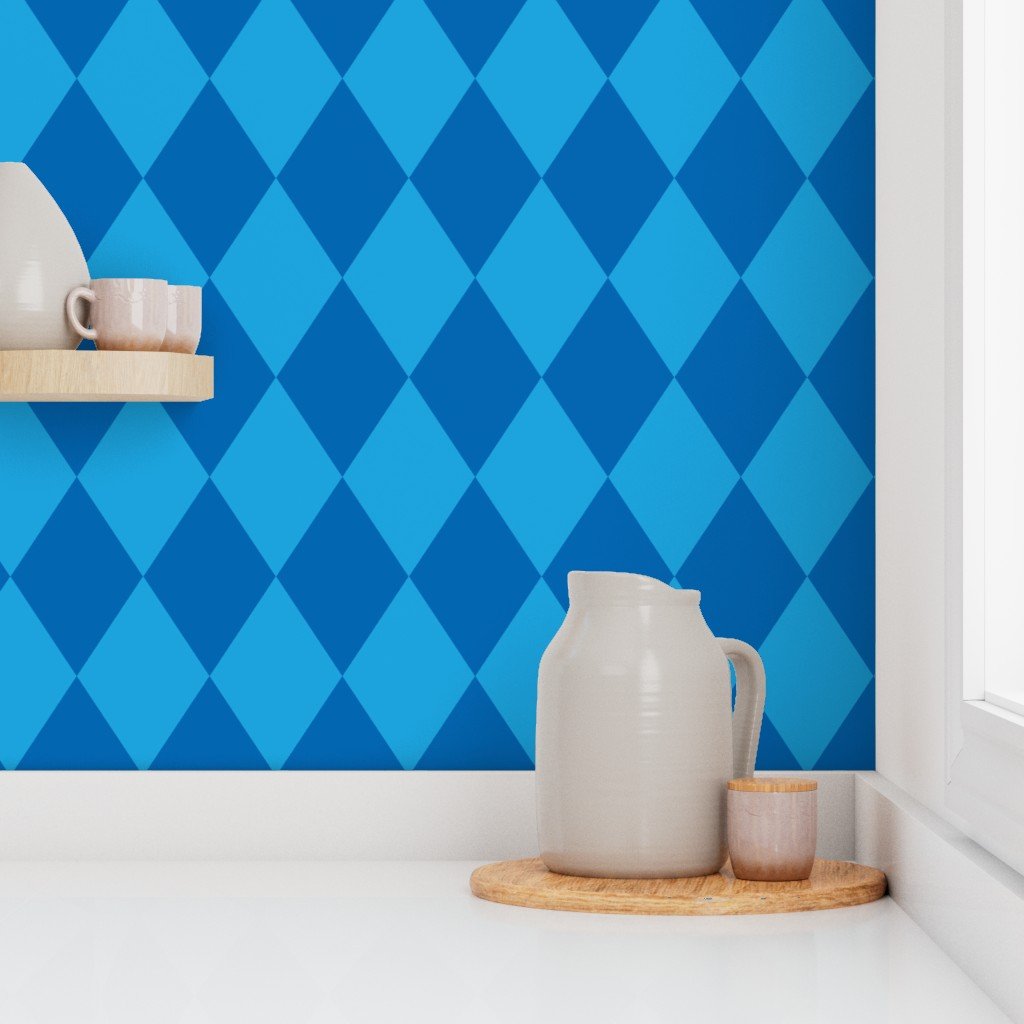 Oktoberfest 5 inch Bavarian Beer House Blue and Dark Blue Large Wallpaper bavarian blue wallpaper