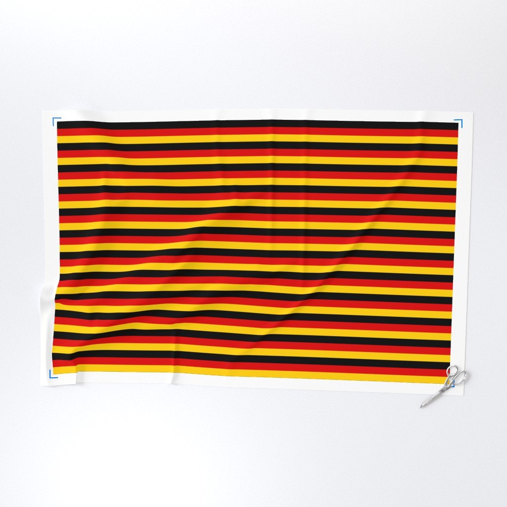 German Flag Colors Red Gold and Black 1 Inch Horizontal Stripes Fabric german flag fabric