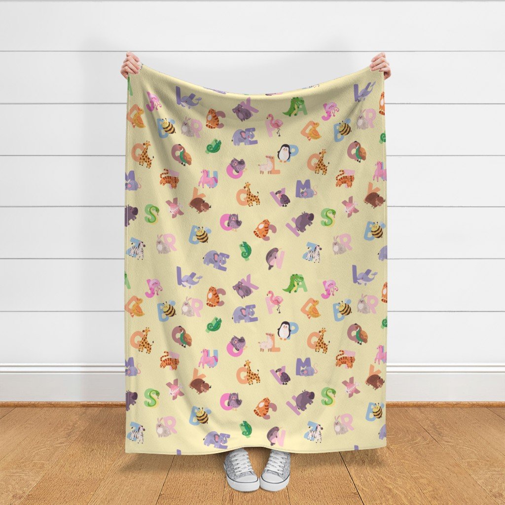 Whimsical Nursery Alphabet in Adorable Animals for Babies and Fabric baby nursery fabric
