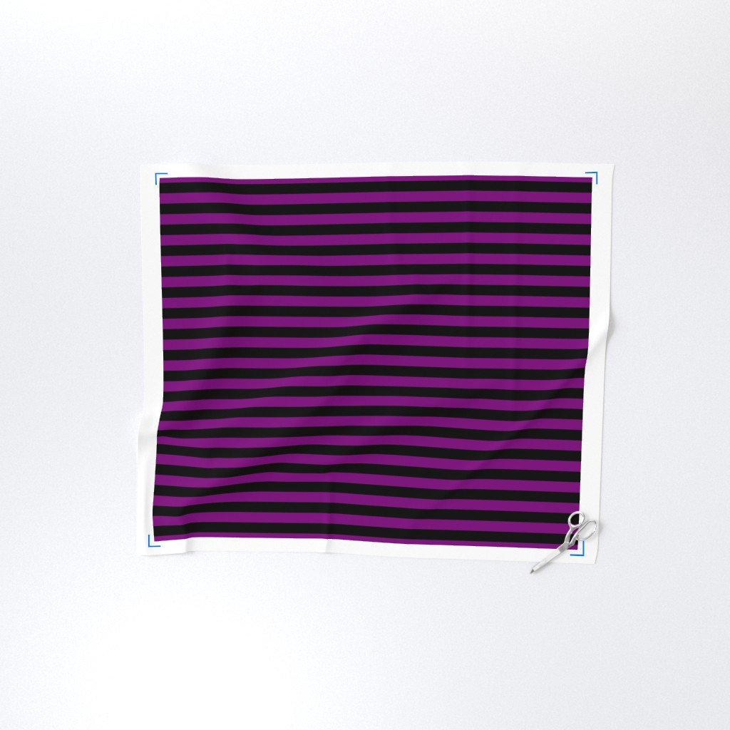 Halloween Holiday 1 inch Black and Zombie Purple Witch Stripes Fabric black stripe fabric