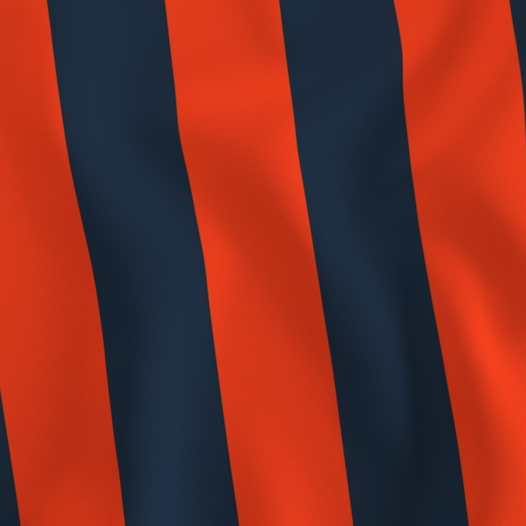 3 Inch Vertical Navy and Orange Cabana Stripes Fabric bright orange fabric