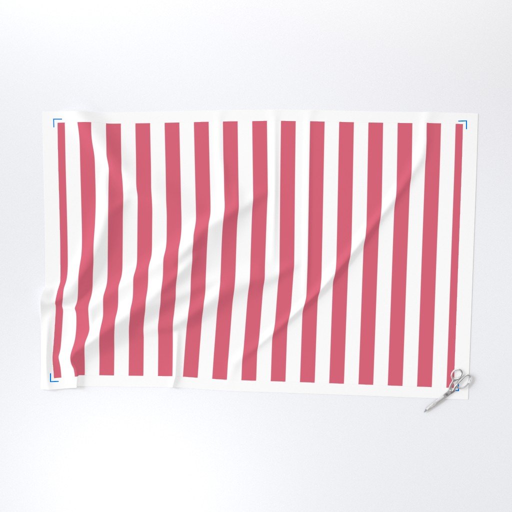 2 inch Nantucket Red and White Cabana Tent Stripes Fabric faded red fabric