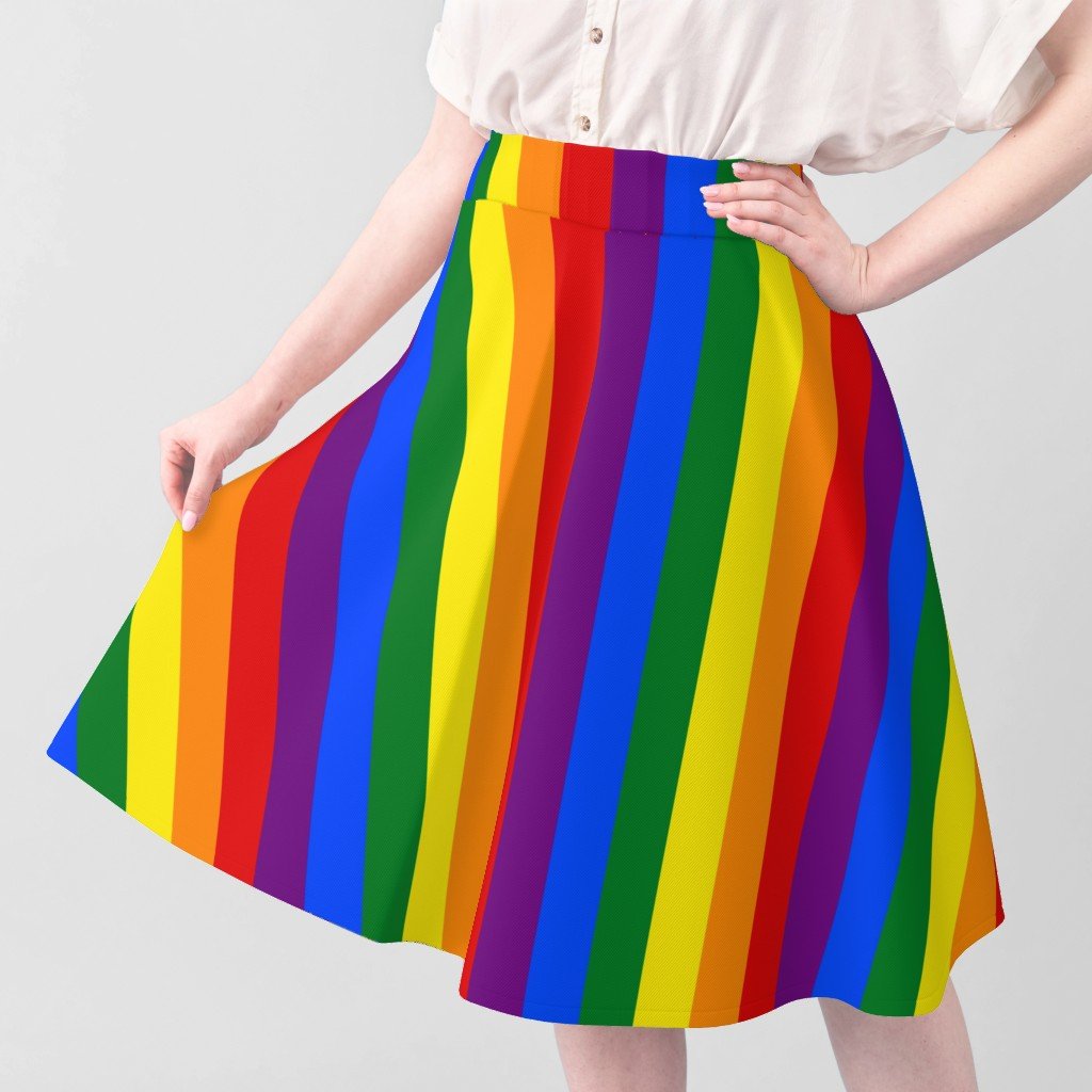 2 inch Vertical Rainbow Pride Stripes Fabric lifestyle view