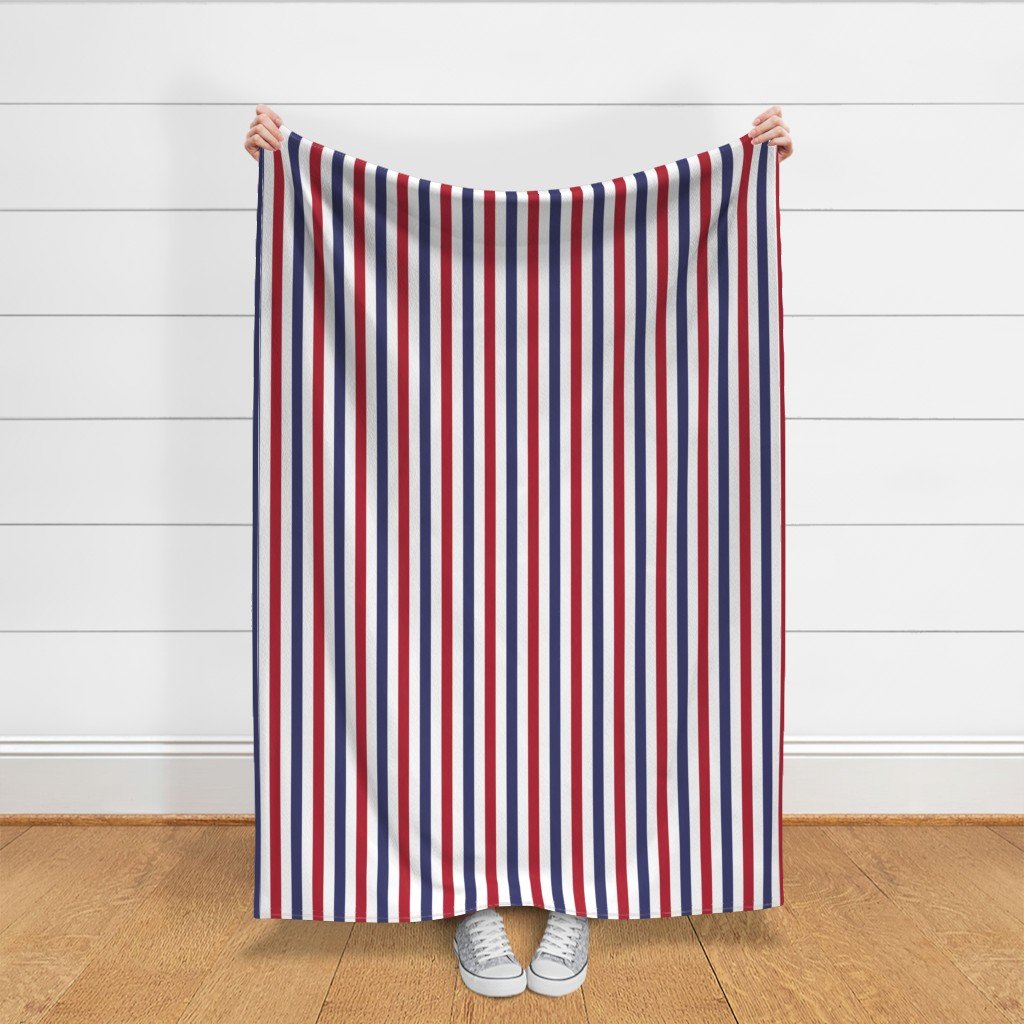 1 inch Flag Red White and Blue Alternating V Stripes Fabric american flag fabric